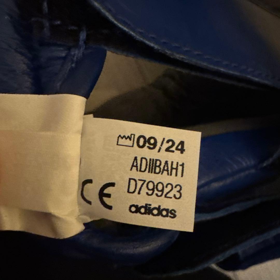 adidas 青 アマチュアヘッドギア J.A.B.F 公認シール付　サイズS