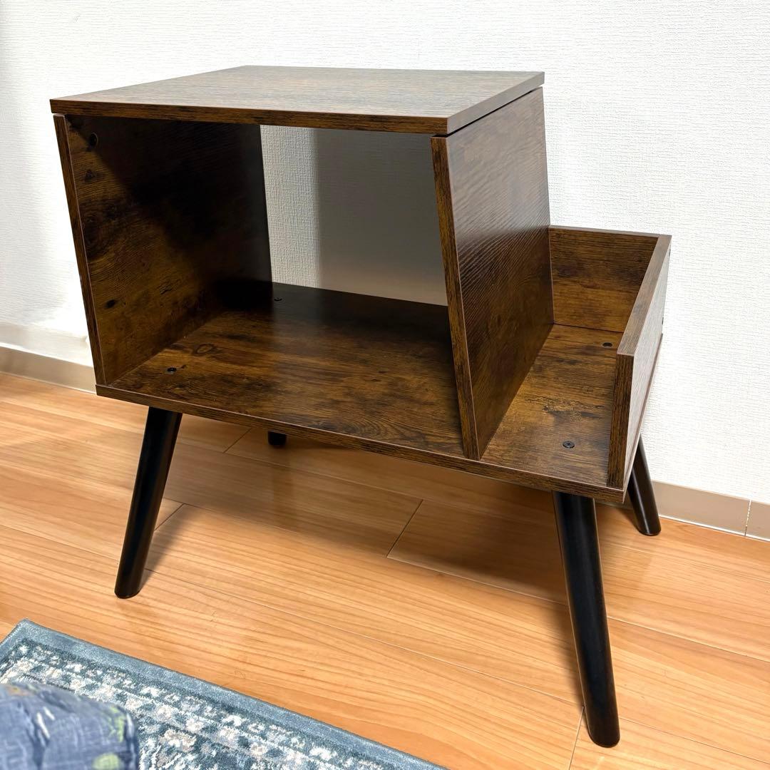 Huakan レコードプレーヤースタンド レコードラック