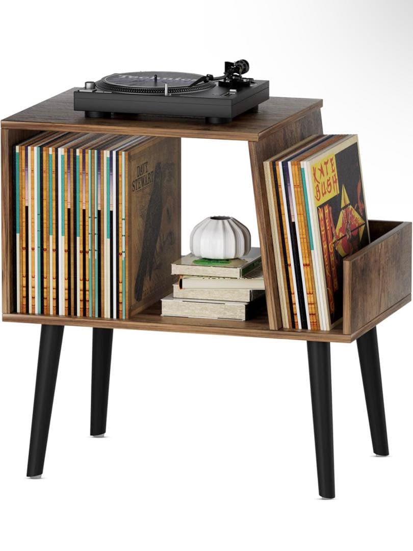 Huakan レコードプレーヤースタンド レコードラック