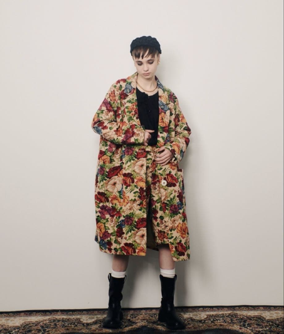 新品タグ付】manana suerte ゴブランチェスターコート ベージュ - メルカリ