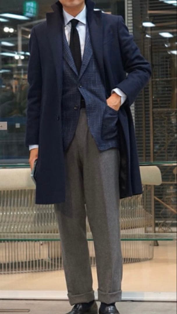 【定番】ラルディーニLARDINIチェスターコート　スポルベリーノサイズ46