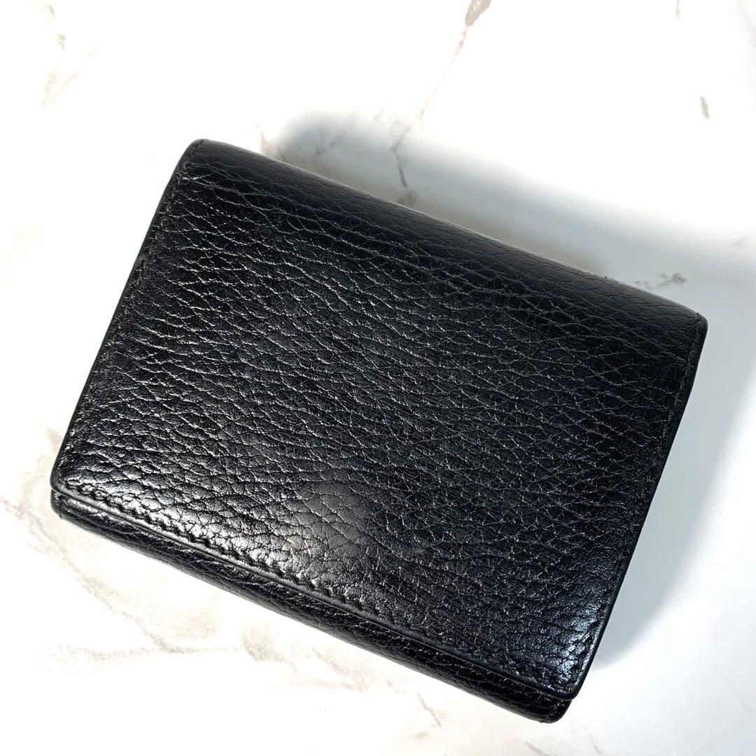 美品✨グッチ 三つ折り財布 ウォレット GGマーモント レザー ブラック