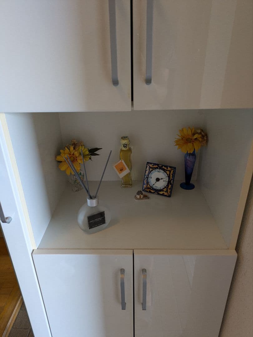 めぐ様限定　ホワイトシューズラック ミラー付き