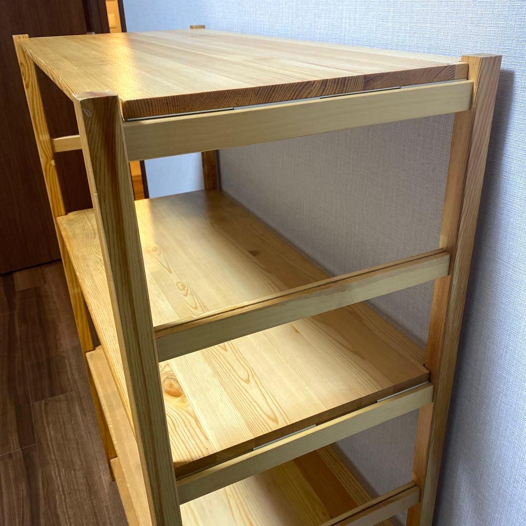 無印良品　パイン材3段オープンシェルフ