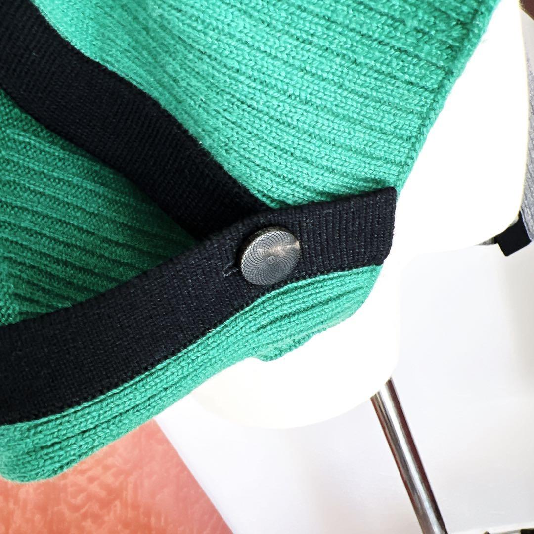 美品　HERMESエルメス　ケープ　ポンチョ　セーター　カシミヤ　緑　ベスト