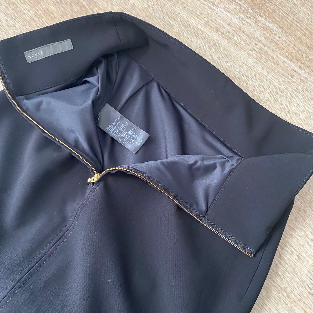 ほぼ新品 NOBLE コンフォートジャージーライクタイトスカートブラック 36