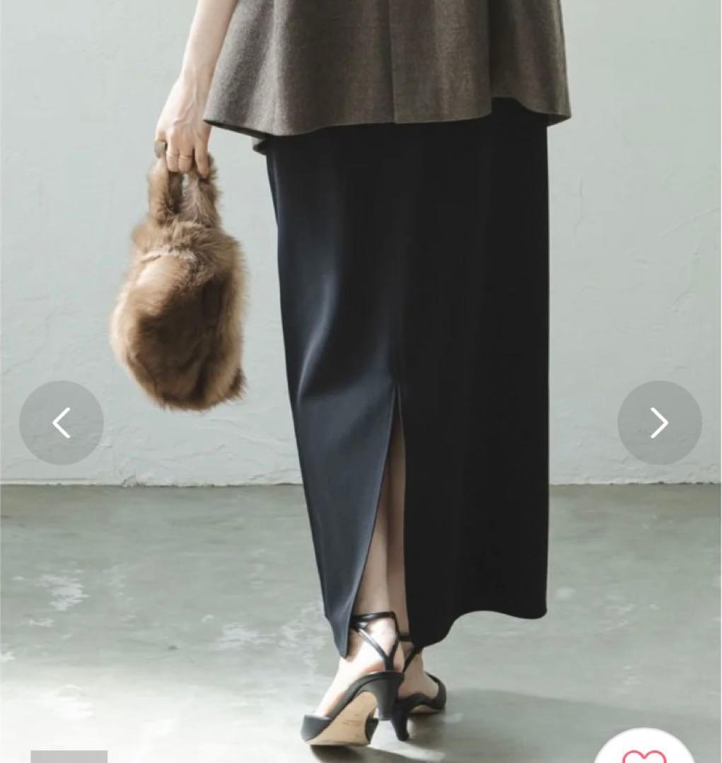 ほぼ新品 NOBLE コンフォートジャージーライクタイトスカートブラック 36