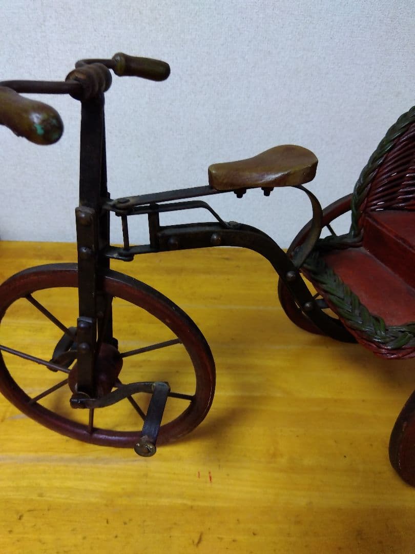 アンティーク雑貨 三輪車 アイアン ラタン　ドール用