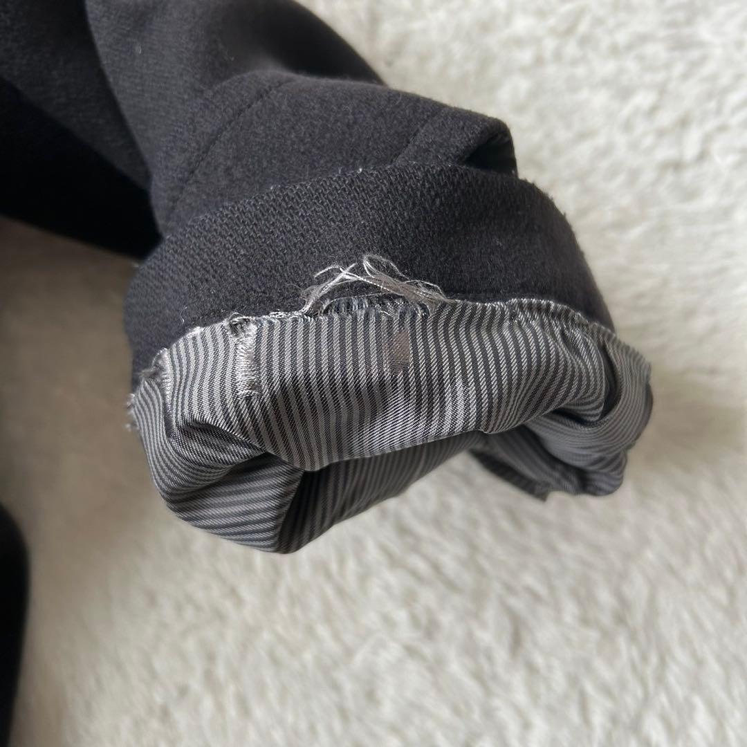 バーバリーブラックレーベル カシミヤ混 ウール ピーコート ノバチェック