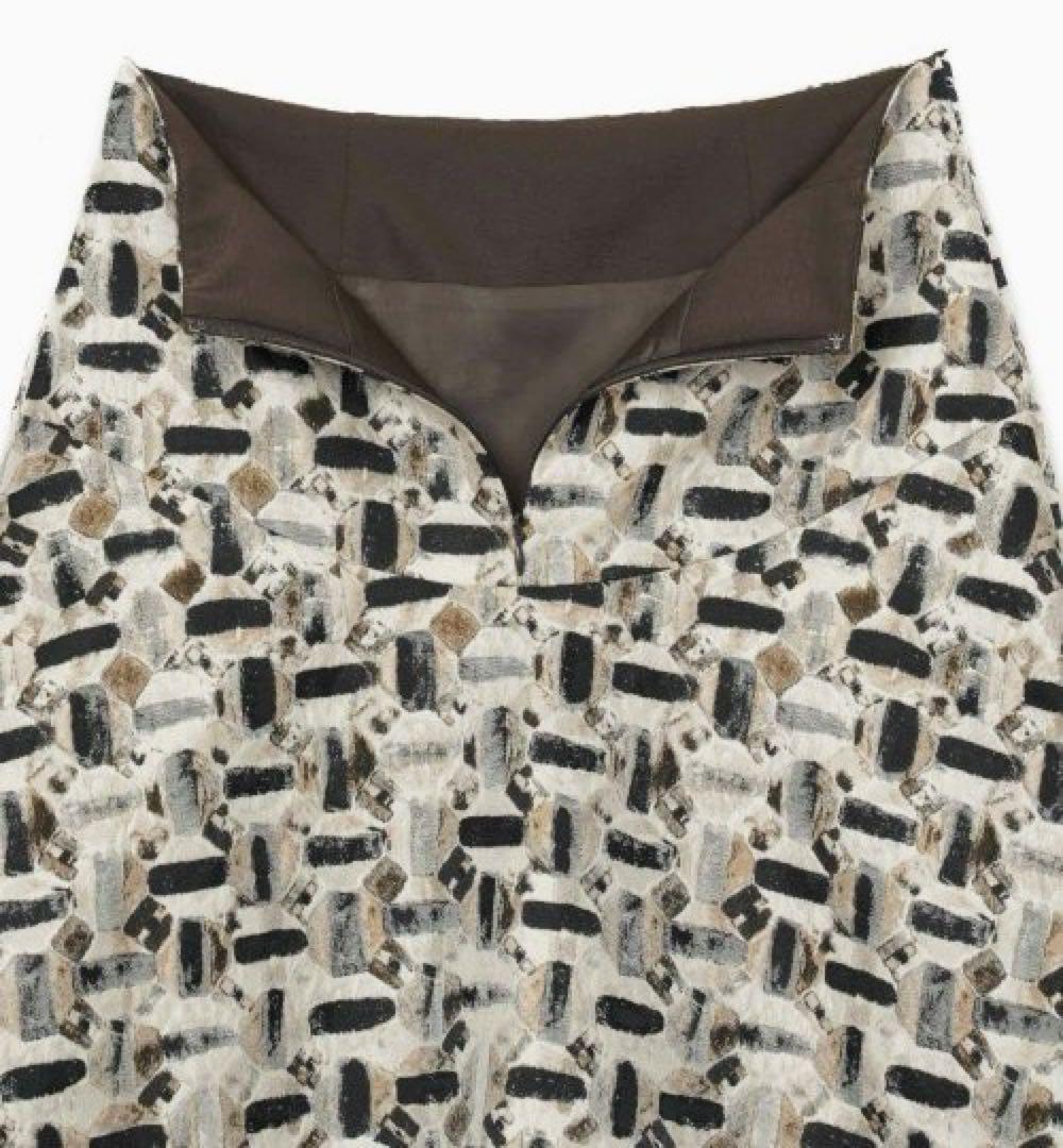 ANAYI オードトワレ ジャガード 後ろ切り替え フレアスカート