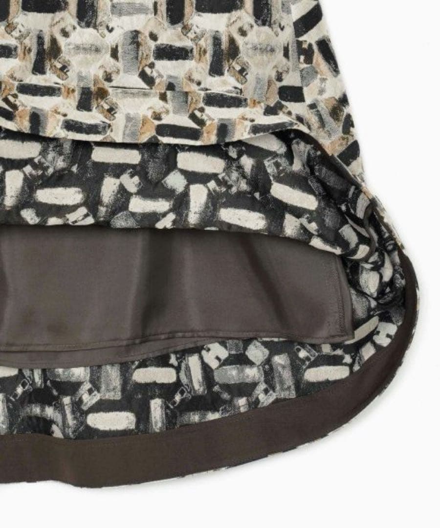 ANAYI オードトワレ ジャガード 後ろ切り替え フレアスカート