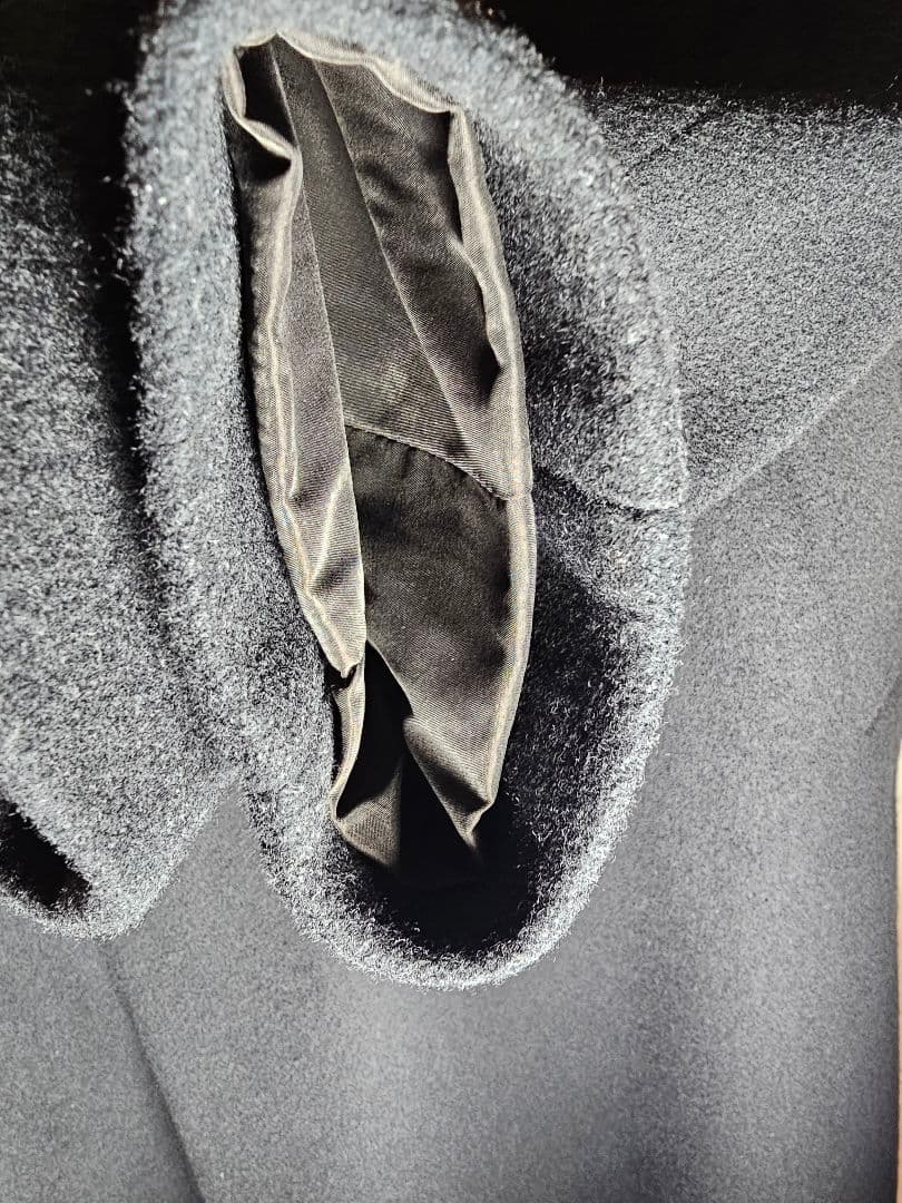 美品 ナノ・ユニバース× 西川ダウン ウール タイロッケン ダブルコート M 黒