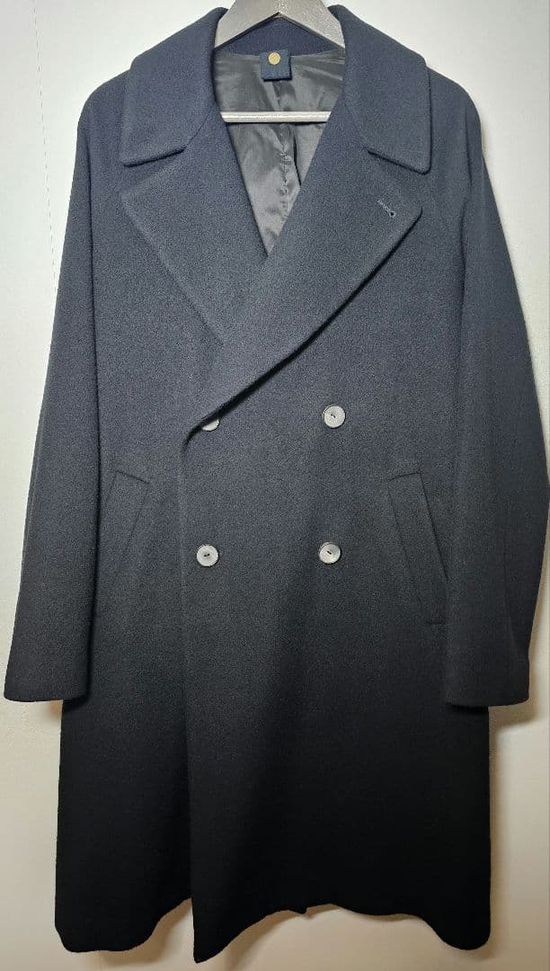 美品 ナノ・ユニバース× 西川ダウン ウール タイロッケン ダブルコート M 黒