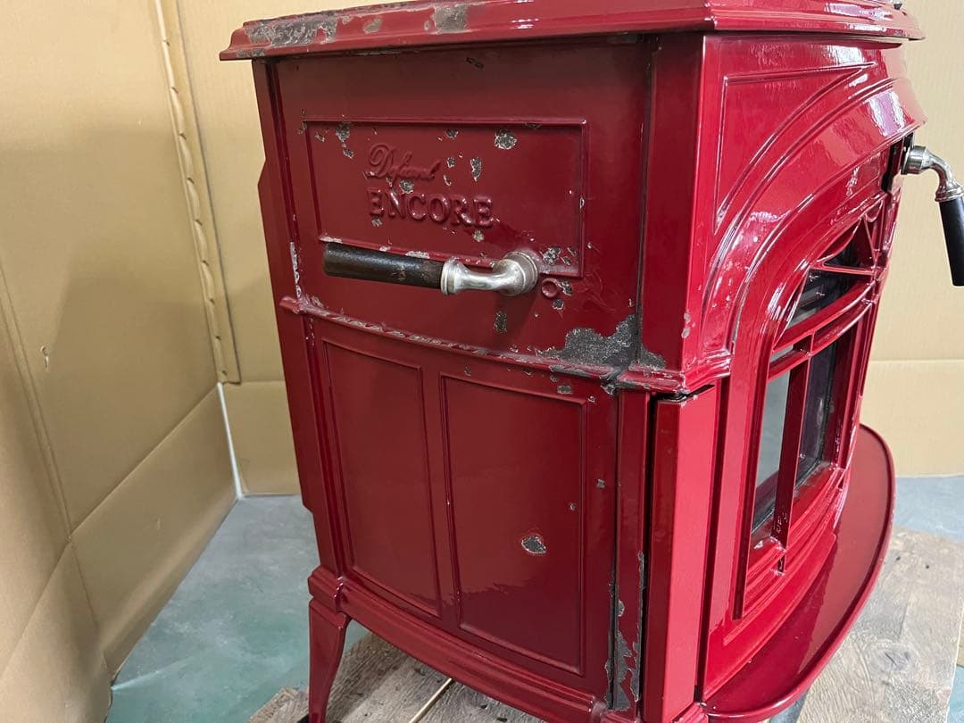 最終値下げ 薪ストーブ ディファイアントアンコール 赤 ホーロー 中古メンテ済