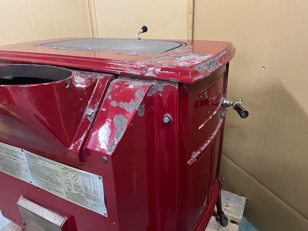 最終値下げ 薪ストーブ ディファイアントアンコール 赤 ホーロー 中古メンテ済