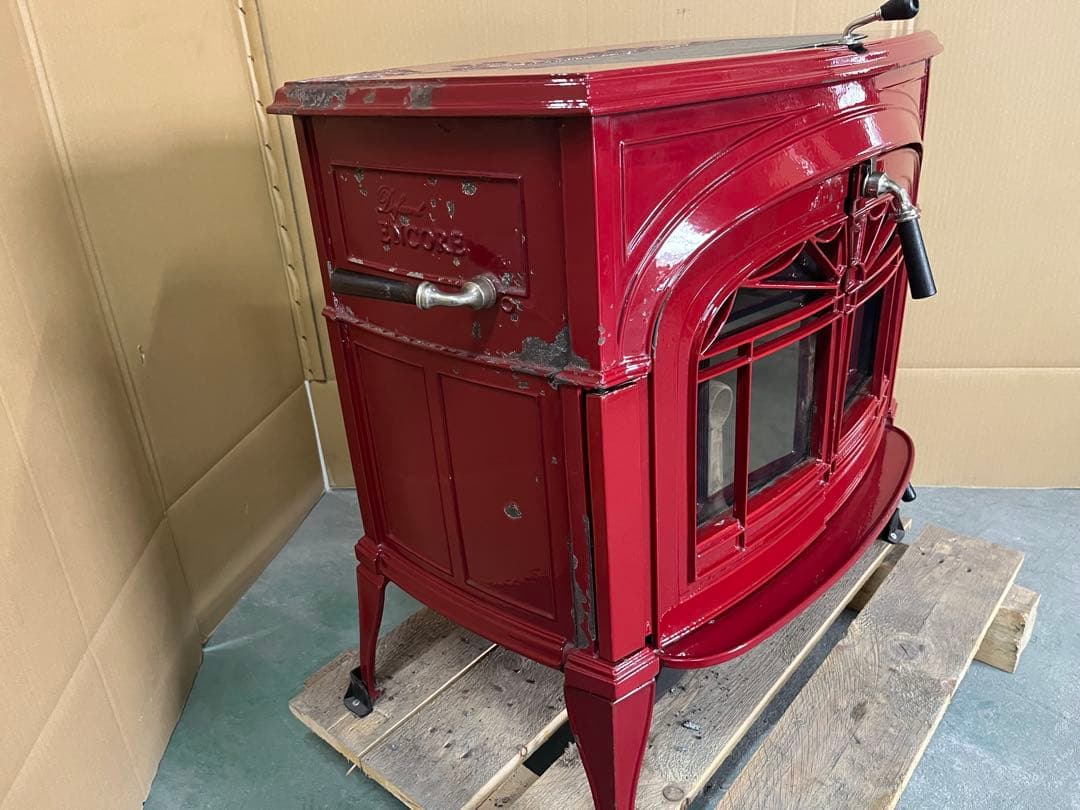 最終値下げ 薪ストーブ ディファイアントアンコール 赤 ホーロー 中古メンテ済