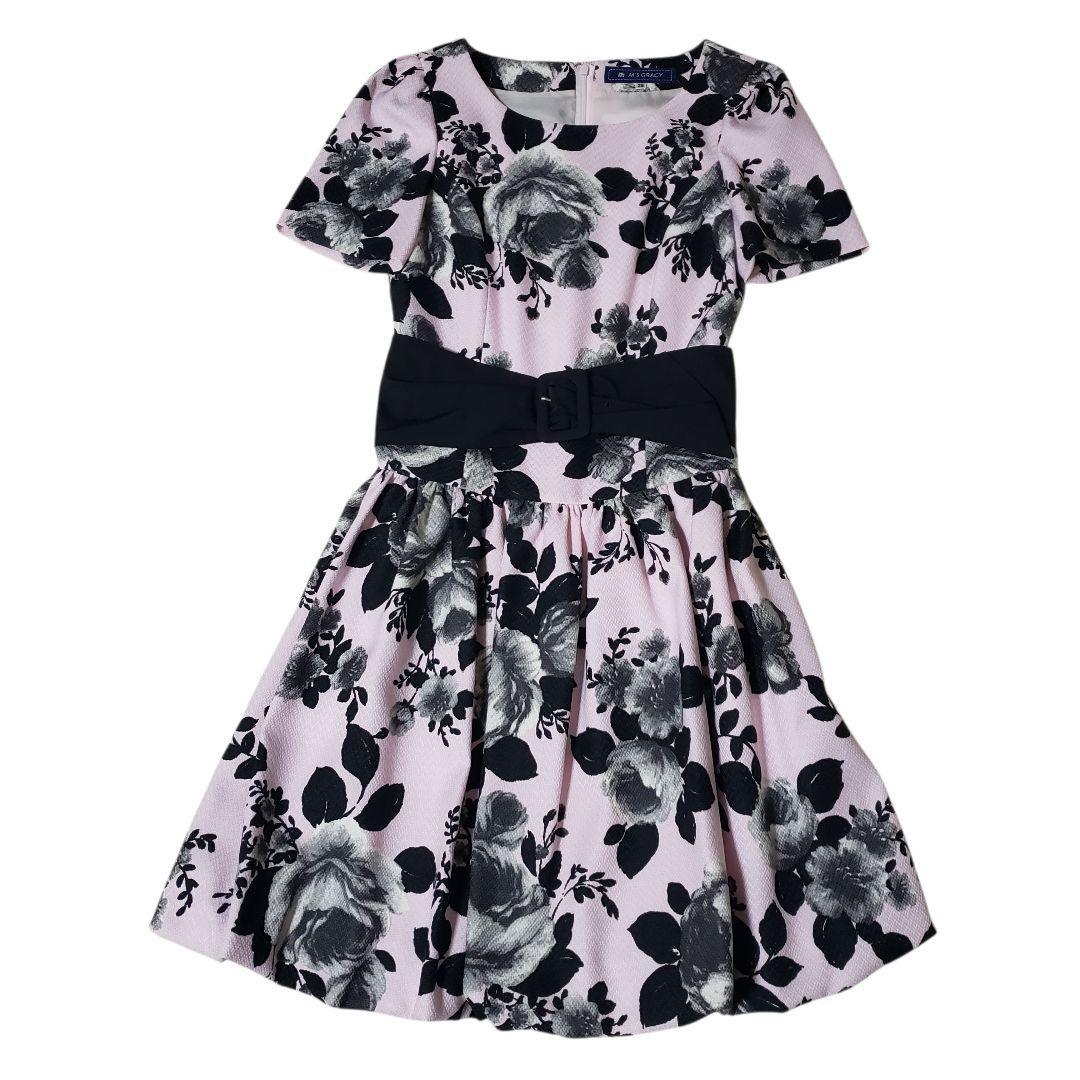 M'S GRACY エムズグレイシー　ワンピース　花柄　サッシュベルト付き