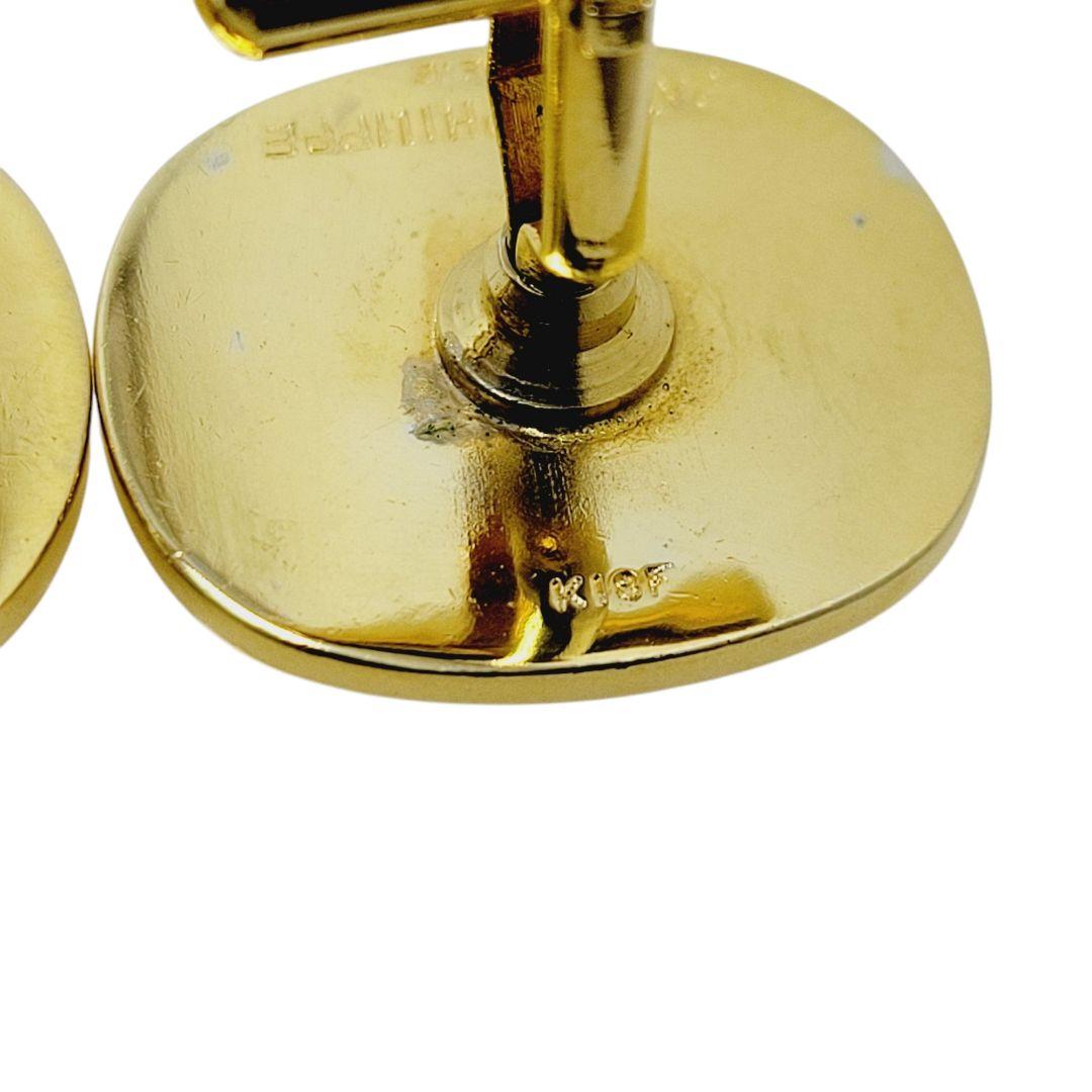 PATEK PHILIPPE カフリンクス ロゴ 大ぶり ダークブルー ゴールド