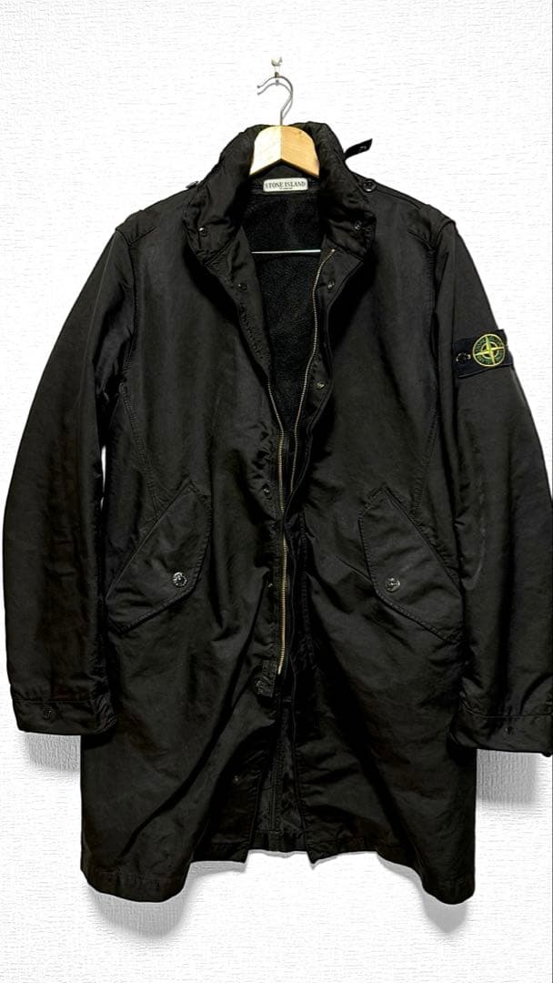 09aw/ストーンアイランド/ミリタリーモッズコート/黒/M