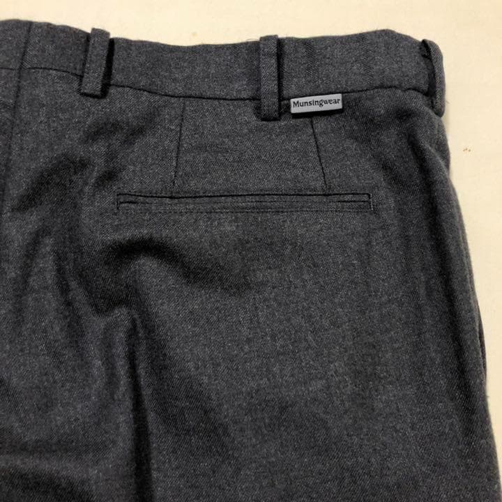 マンシングウェア◆ウール100 ゴルフパンツ◆ブラック サイズ91