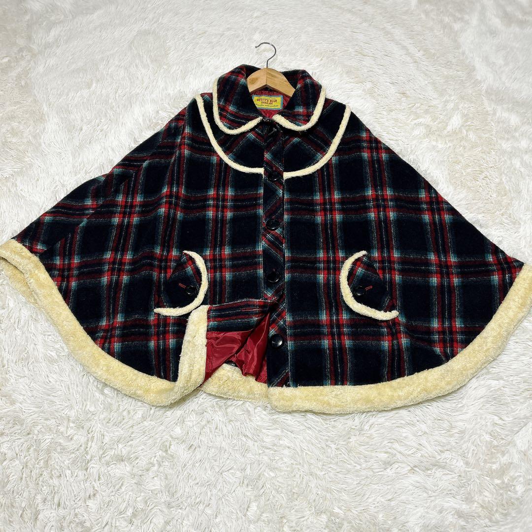 BETTY’S BLUE 平成レトロ y2k ポンチョ風 ボアコート 98