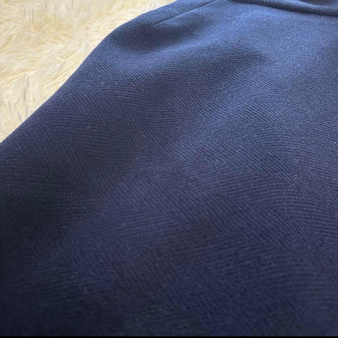 マディソンブルー ハイネックケープ ポンチョ ネイビー