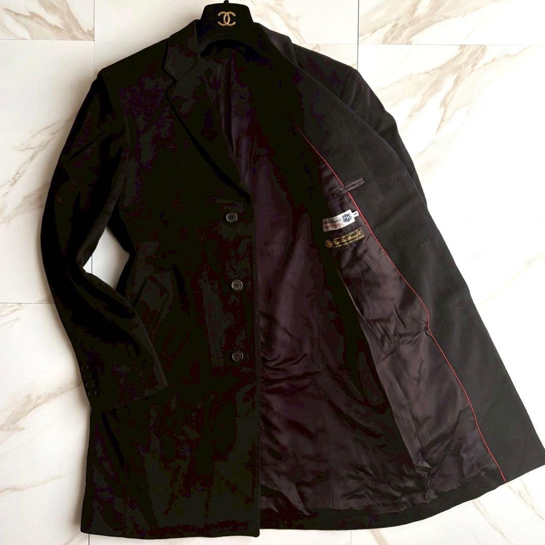 美品◆ロロピアーナ社製 カシミヤ シングル チェスターコート S 黒
