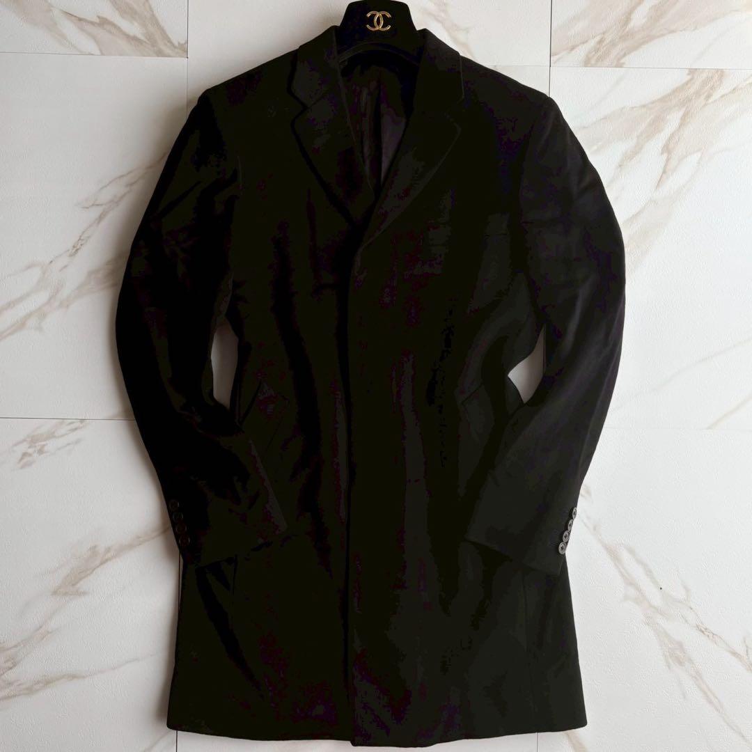 美品◆ロロピアーナ社製 カシミヤ シングル チェスターコート S 黒