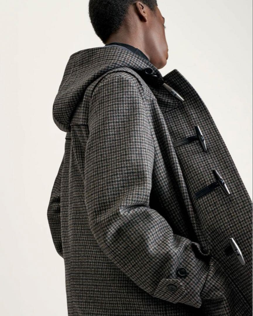 近年モデル 最高級ダンヒル ハウンドトゥース ダッフルコート 千鳥柄