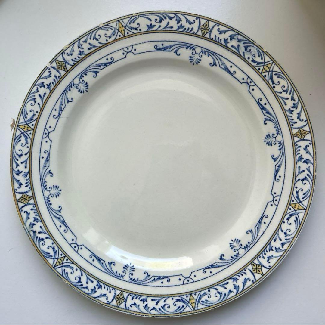 フランスアンティーク　クレイユモントロー　コルベール　ディナープレート