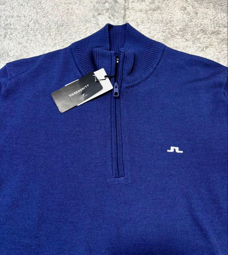 ★新品 J.LINDEBERG ゴルフセーター モックネック ハーフジップアップ