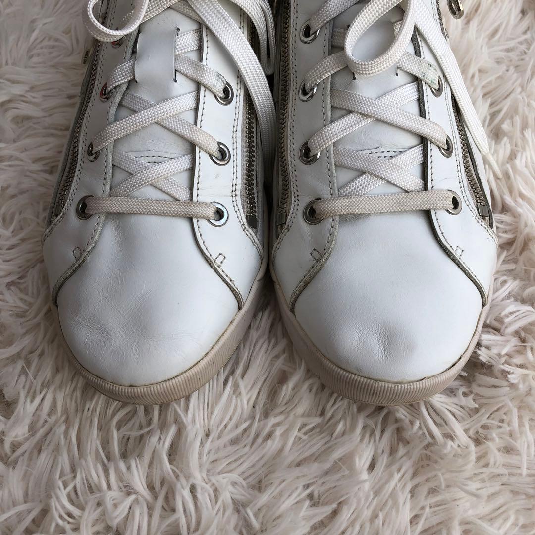 MARK&LONAマークアンドロナゴルフシューズジップスニーカーホワイト白