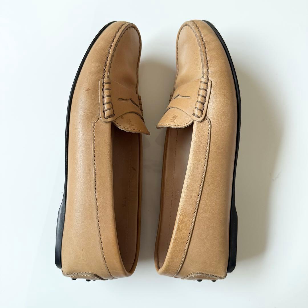 TODS ローファー　ドライビング　レザー ライトブラウン 24.5