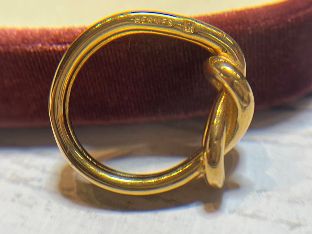 HERMES エルメス アタメ スカーフリング 正規品 ゴールド レディース
