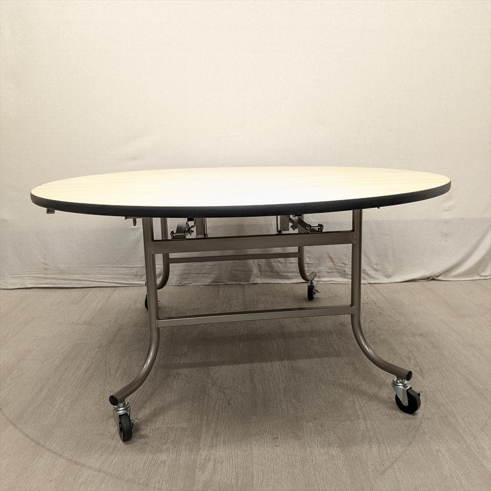 美品　直径150　フライトテーブル　折り畳み　円テーブル　会議　レセプション　B