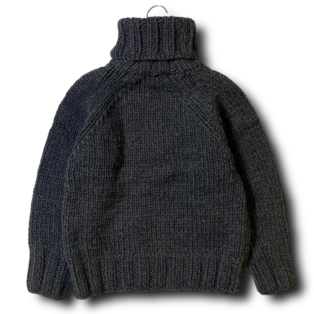 L 定価4.9万 TMT ウール100％ タートルネック ニット セーター 黒