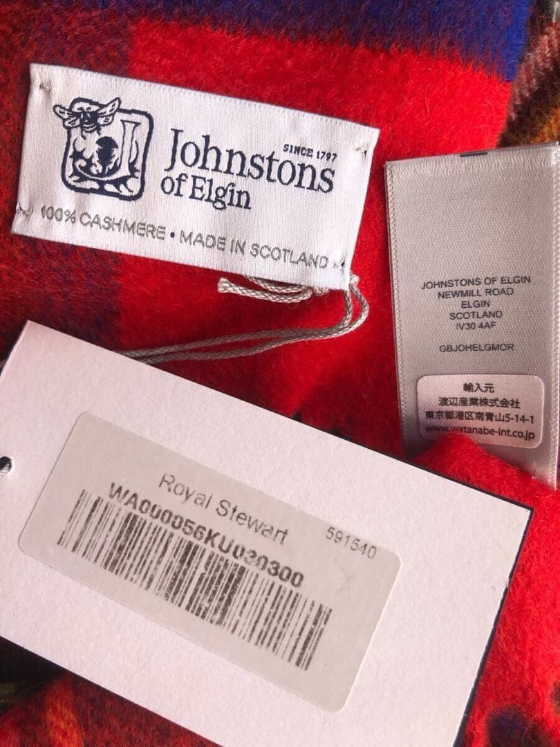 正規代理店タグ付き ジョンストンズ ストール 新品 深津絵里さん