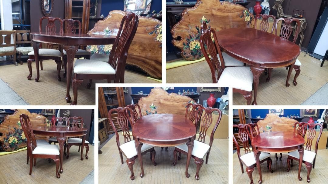 a12 アメリカ製 猫脚 ダイニング 5点セット