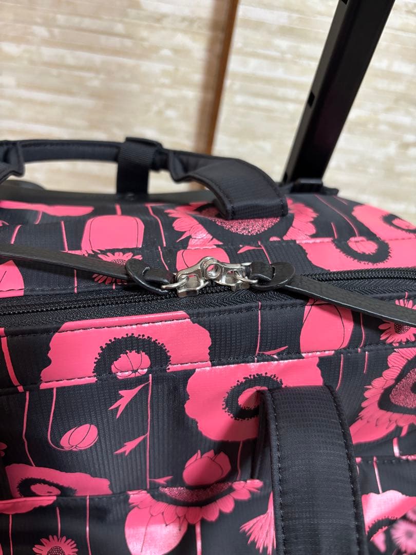 スワニー　中原淳一コラボ　キャリー　ブラック×ピンク <4輪ストッパー付>