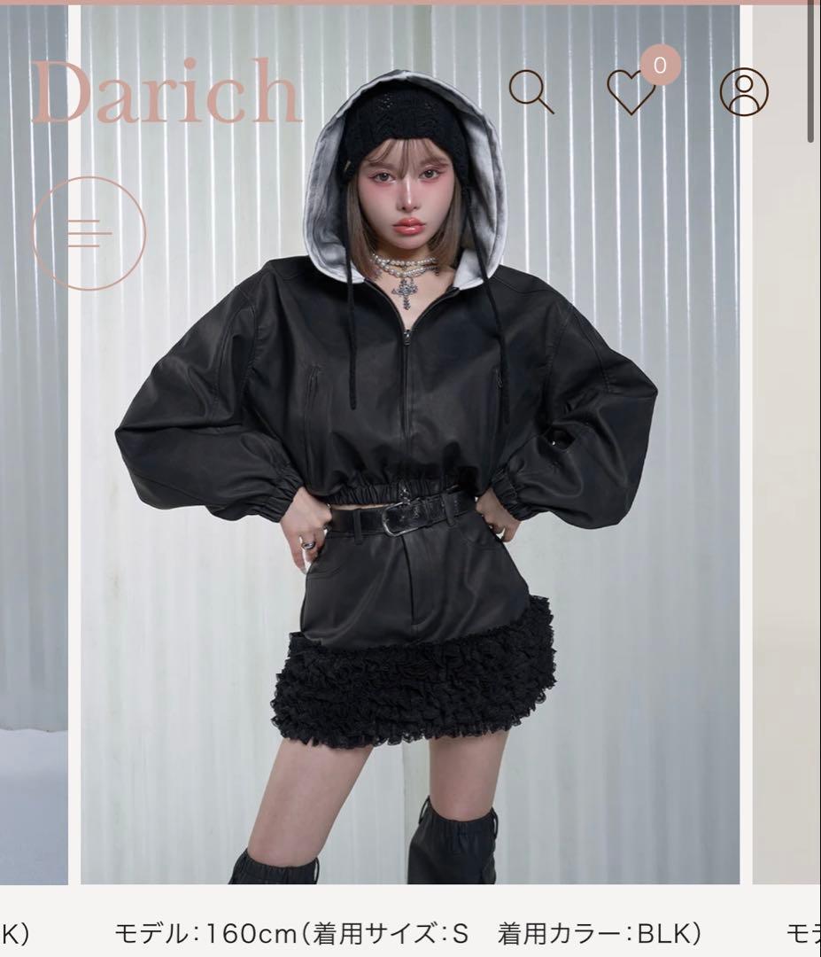 《新品・新品未使用❣️》ダーリッチフリル付きブラックミニスカート Sサイズ