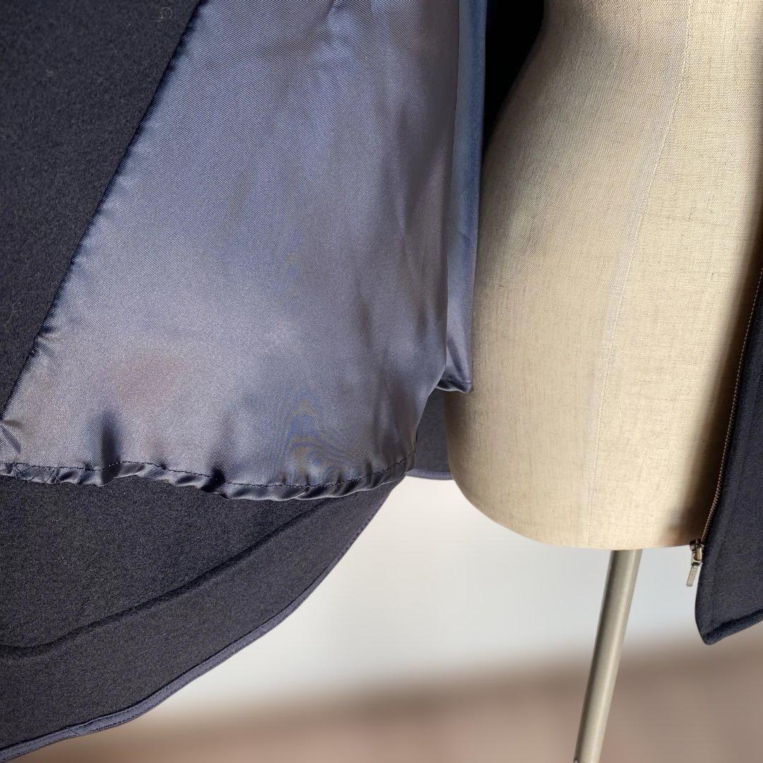 【新品・タグ付】BEARDSLEYた（ビアズリー）ウールポンチョコート ネイビー