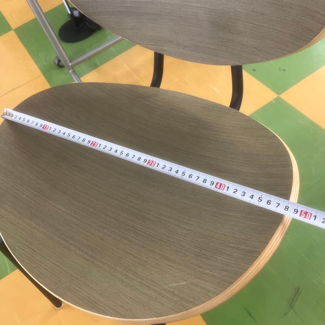 240 KANADEMONO オーバル型　ダイニングチェア 木目調　2脚セット