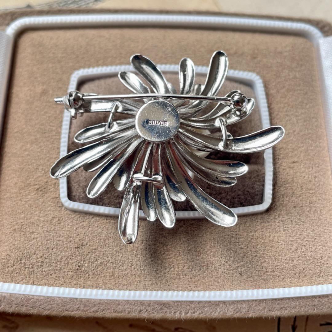 A72【SILVER】本真珠 あこや真珠 アコヤ真珠 パール 真珠 ブローチ