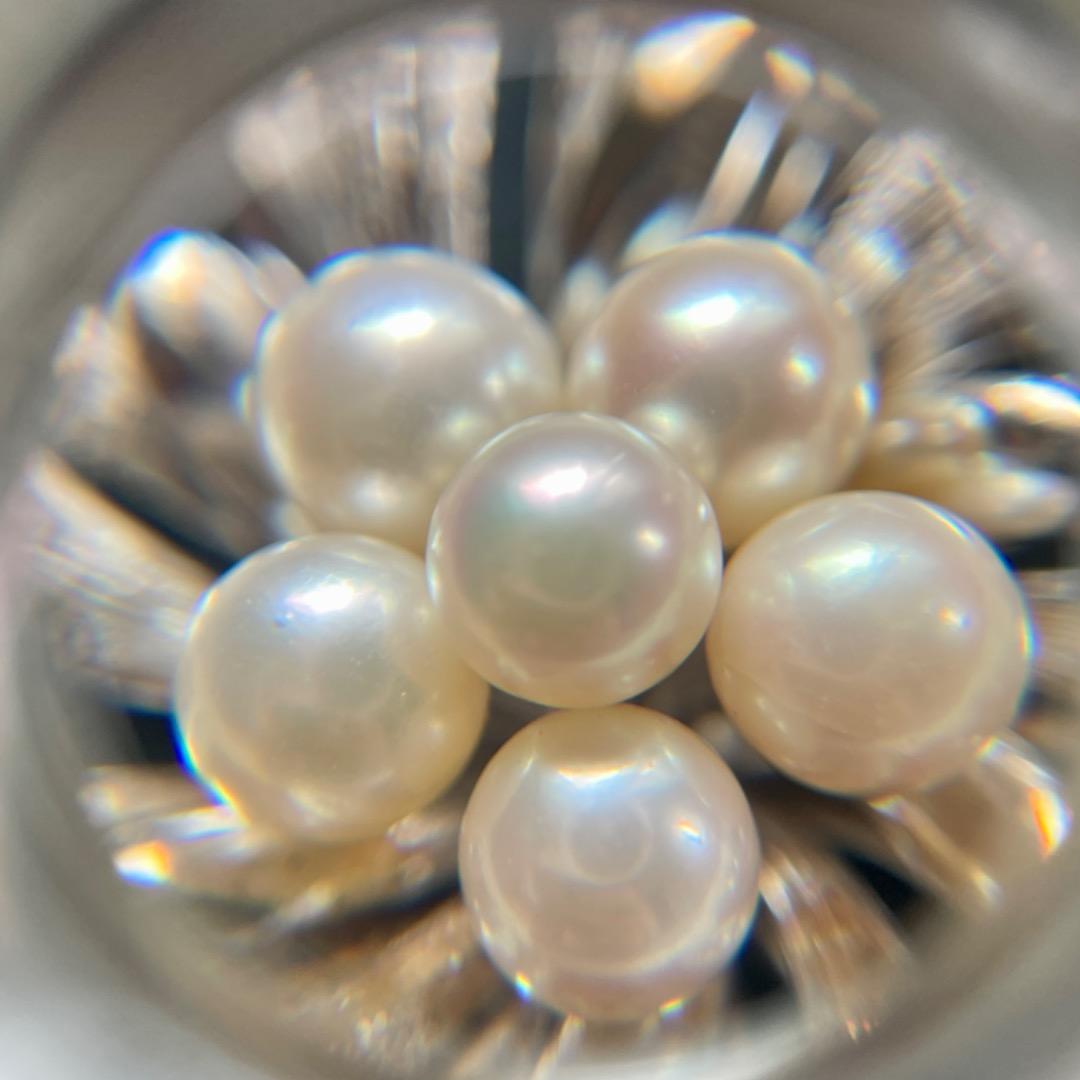 A72【SILVER】本真珠 あこや真珠 アコヤ真珠 パール 真珠 ブローチ