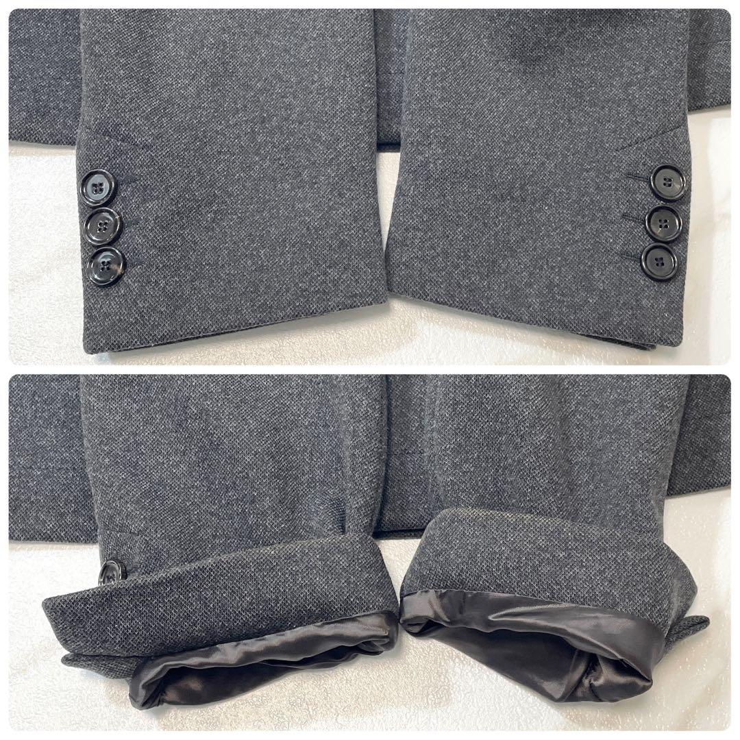 【美品】ヒューゴボス チェスターコート ストレッチ ロング 裏地赤 グレー 50