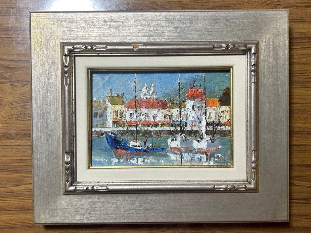 渡部ひでき 「オンフルール」 油彩画 F8号 （油絵、風景画、ヨーロッパ）