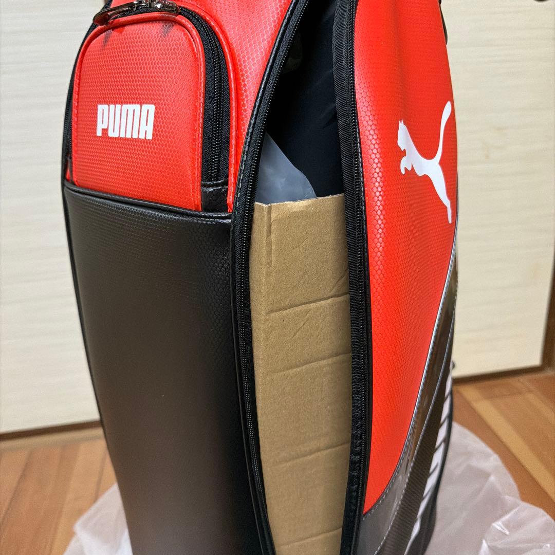 早い者勝ち‼️22PUMA キャディバッグ ブラック/オレンジ　9.5型