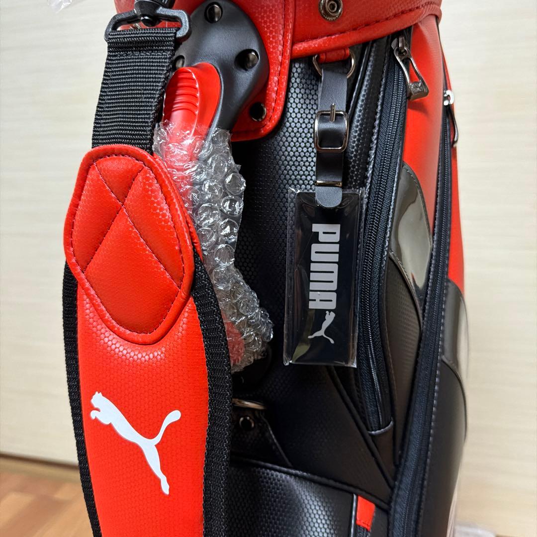 早い者勝ち‼️22PUMA キャディバッグ ブラック/オレンジ　9.5型
