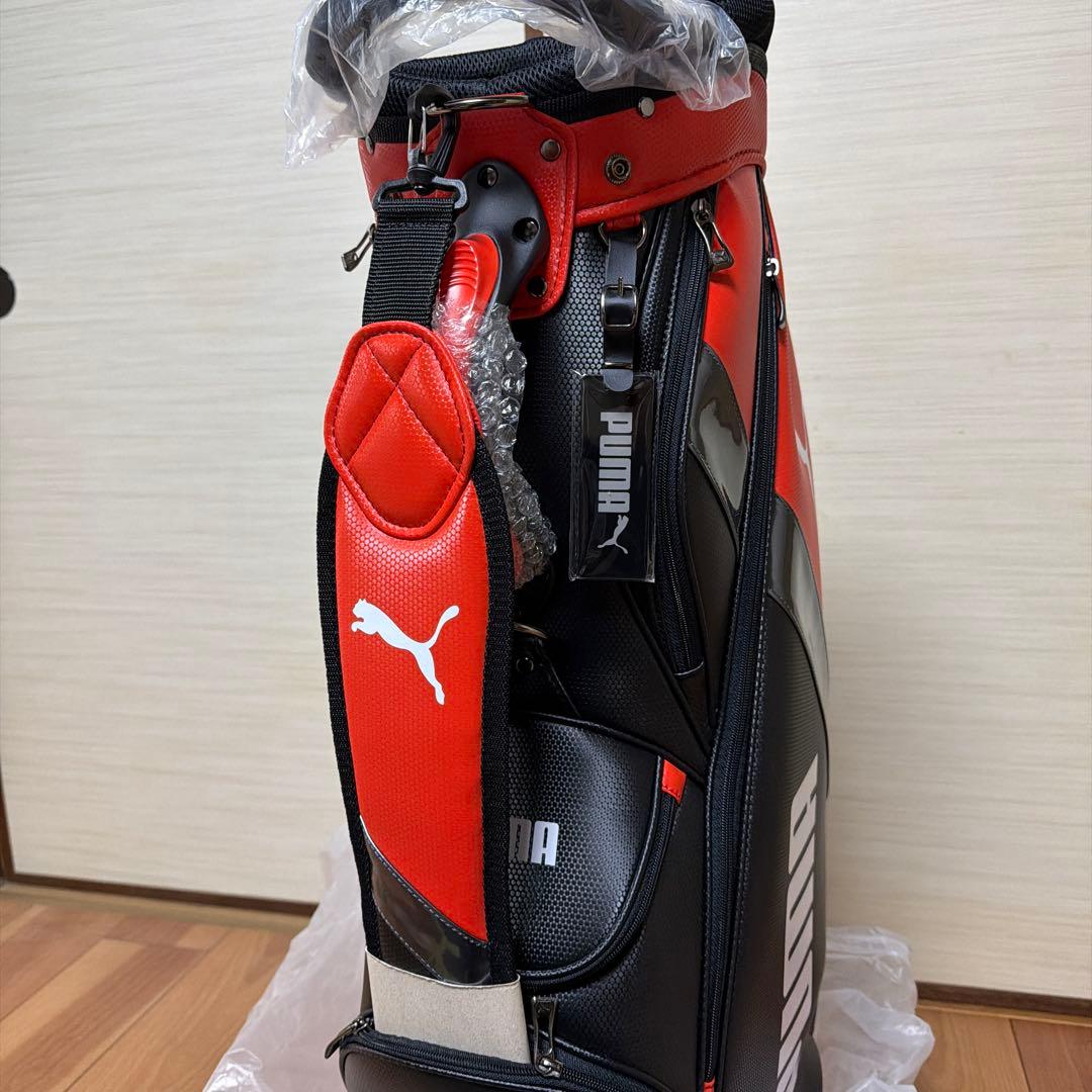 早い者勝ち‼️22PUMA キャディバッグ ブラック/オレンジ　9.5型