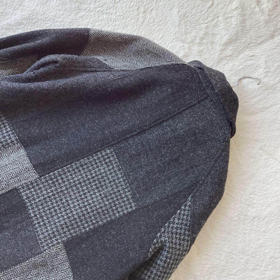 ビームスプラス ×ハリスツイード コート パッチワーク Lサイズ